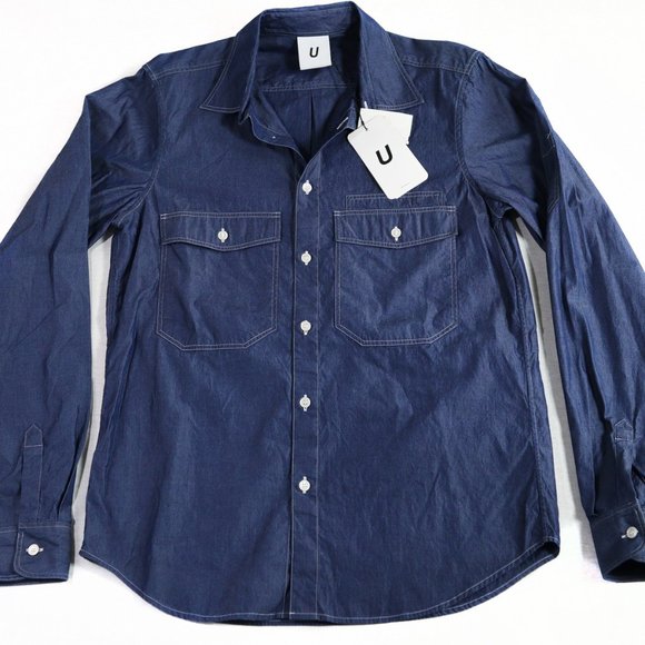 U CLOTHING Dark Blue Utility Buttom Down Shirt - Picture 7 of 9